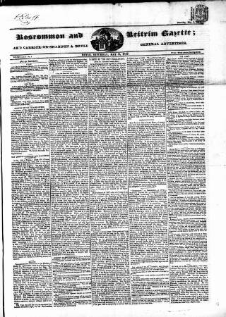 cover page of Roscommon & Leitrim Gazette published on May 2, 1857