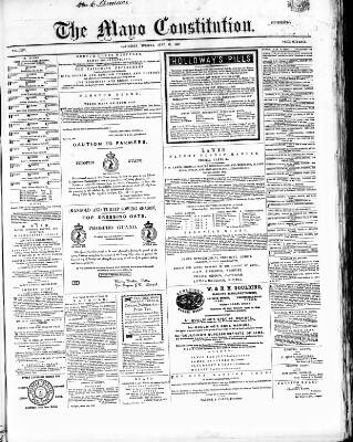cover page of Mayo Constitution published on June 18, 1867