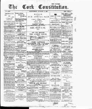 cover page of Cork Constitution published on August 2, 1893