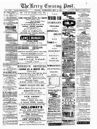 cover page of Kerry Evening Post published on May 2, 1894