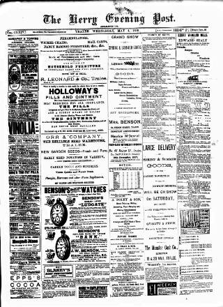 cover page of Kerry Evening Post published on May 4, 1898