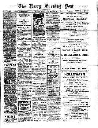 cover page of Kerry Evening Post published on March 19, 1904
