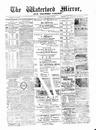 cover page of Waterford Mirror and Tramore Visitor published on September 17, 1885