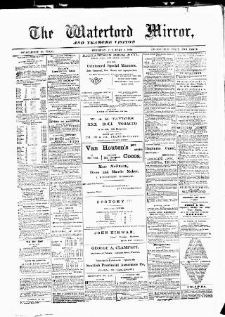 cover page of Waterford Mirror and Tramore Visitor published on February 2, 1888