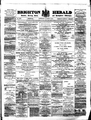 cover page of Brighton Herald published on August 2, 1873