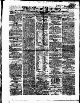 cover page of Tyne Mercury; Northumberland and Durham and Cumberland Gazette published on May 2, 1826