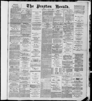 cover page of Preston Herald published on June 18, 1881