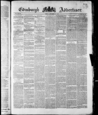 cover page of Edinburgh Advertiser published on September 17, 1847
