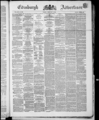 cover page of Edinburgh Advertiser published on February 2, 1858