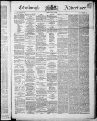 cover page of Edinburgh Advertiser published on June 18, 1858