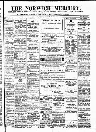 cover page of Norwich Mercury published on August 2, 1873