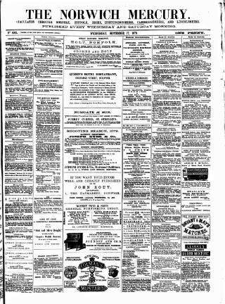 cover page of Norwich Mercury published on September 17, 1879