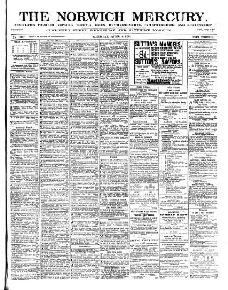 cover page of Norwich Mercury published on April 4, 1891