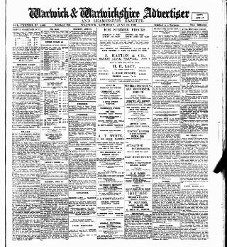 cover page of Warwick and Warwickshire Advertiser published on June 18, 1938