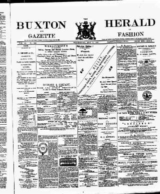 cover page of Buxton Herald published on May 4, 1887