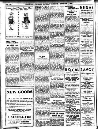 cover page of Waterford Standard published on November 2, 1940