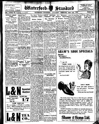 cover page of Waterford Standard published on May 2, 1942