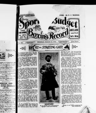 cover page of Illustrated Police Budget published on March 19, 1912