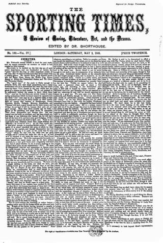 cover page of Sporting Times published on May 2, 1868