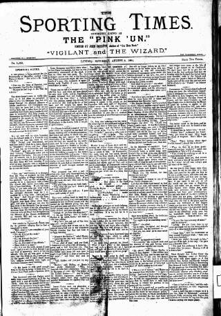 cover page of Sporting Times published on August 2, 1884