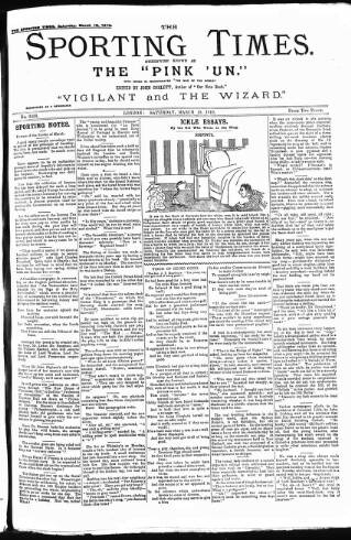 cover page of Sporting Times published on March 19, 1910