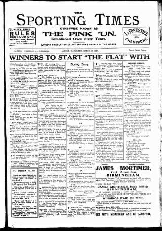 cover page of Sporting Times published on March 19, 1927
