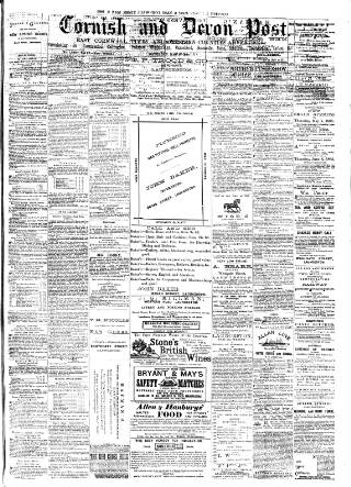 cover page of Cornish & Devon Post published on May 2, 1885