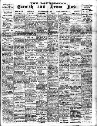 cover page of Cornish & Devon Post published on March 19, 1904