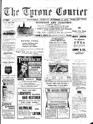 cover page of Tyrone Courier published on November 2, 1905