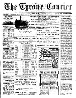 cover page of Tyrone Courier published on August 2, 1906