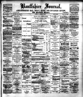 cover page of Banffshire Journal published on August 2, 1910