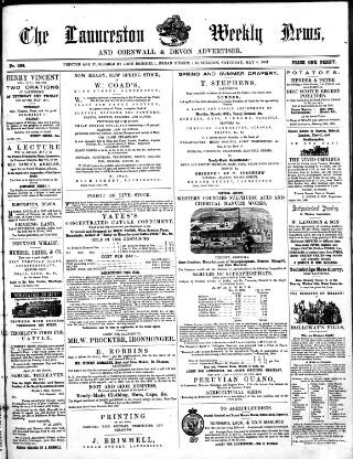 cover page of Launceston Weekly News published on May 4, 1861