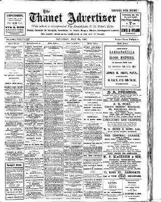 cover page of Thanet Advertiser published on May 4, 1918