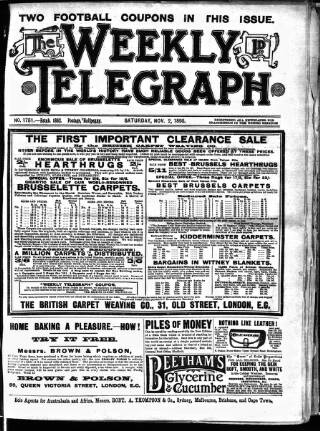 cover page of Sheffield Weekly Telegraph published on November 2, 1895