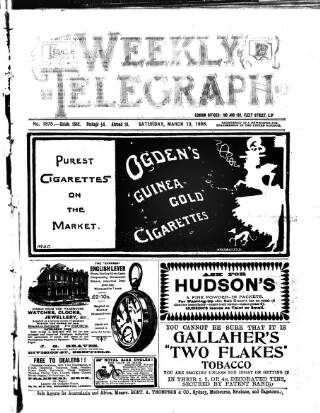 cover page of Sheffield Weekly Telegraph published on March 19, 1898