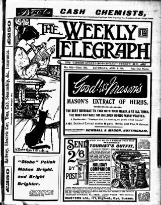 cover page of Sheffield Weekly Telegraph published on August 2, 1902