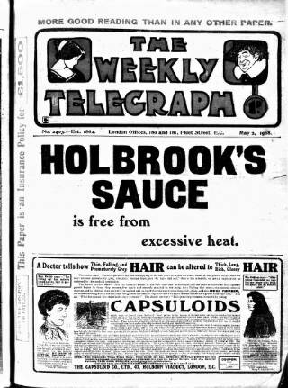 cover page of Sheffield Weekly Telegraph published on May 2, 1908