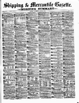 cover page of Shipping and Mercantile Gazette published on June 18, 1874