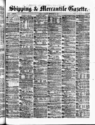 cover page of Shipping and Mercantile Gazette published on September 17, 1877