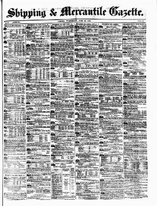 cover page of Shipping and Mercantile Gazette published on June 18, 1884