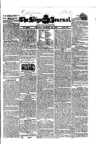 cover page of Sligo Journal published on March 19, 1847