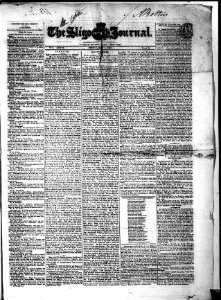 cover page of Sligo Journal published on May 4, 1855