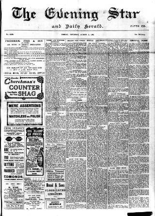 cover page of Evening Star published on August 2, 1906
