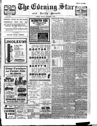 cover page of Evening Star published on November 2, 1908