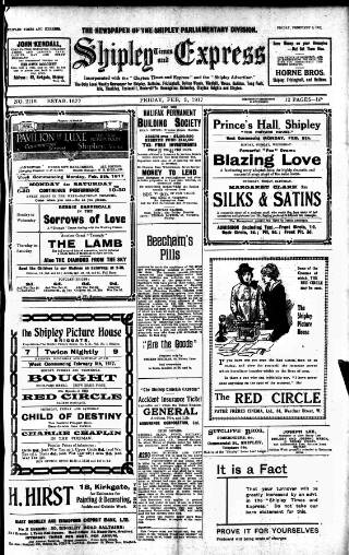 cover page of Shipley Times and Express published on February 2, 1917