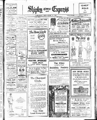 cover page of Shipley Times and Express published on September 17, 1927
