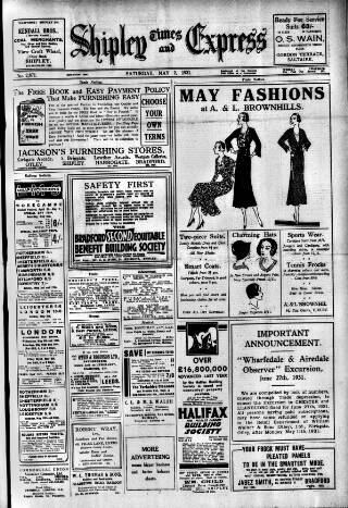 cover page of Shipley Times and Express published on May 2, 1931