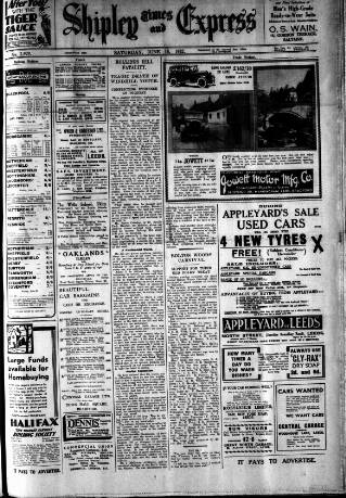 cover page of Shipley Times and Express published on June 18, 1932