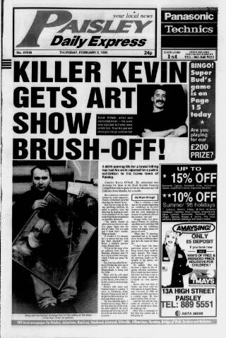 cover page of Paisley Daily Express published on February 2, 1995