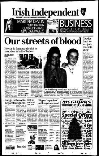 cover page of Irish Independent published on December 14, 2006